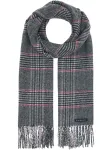 Wełniany szalik męski bugatti w kratę navy gray