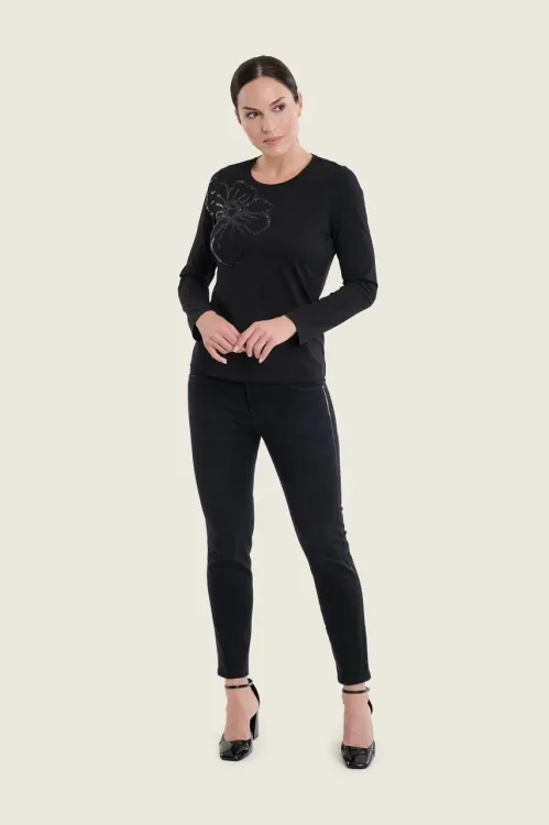 Wąskie spodnie damskie Gerry Weber Black N77034689 4_ModaClub_.webp